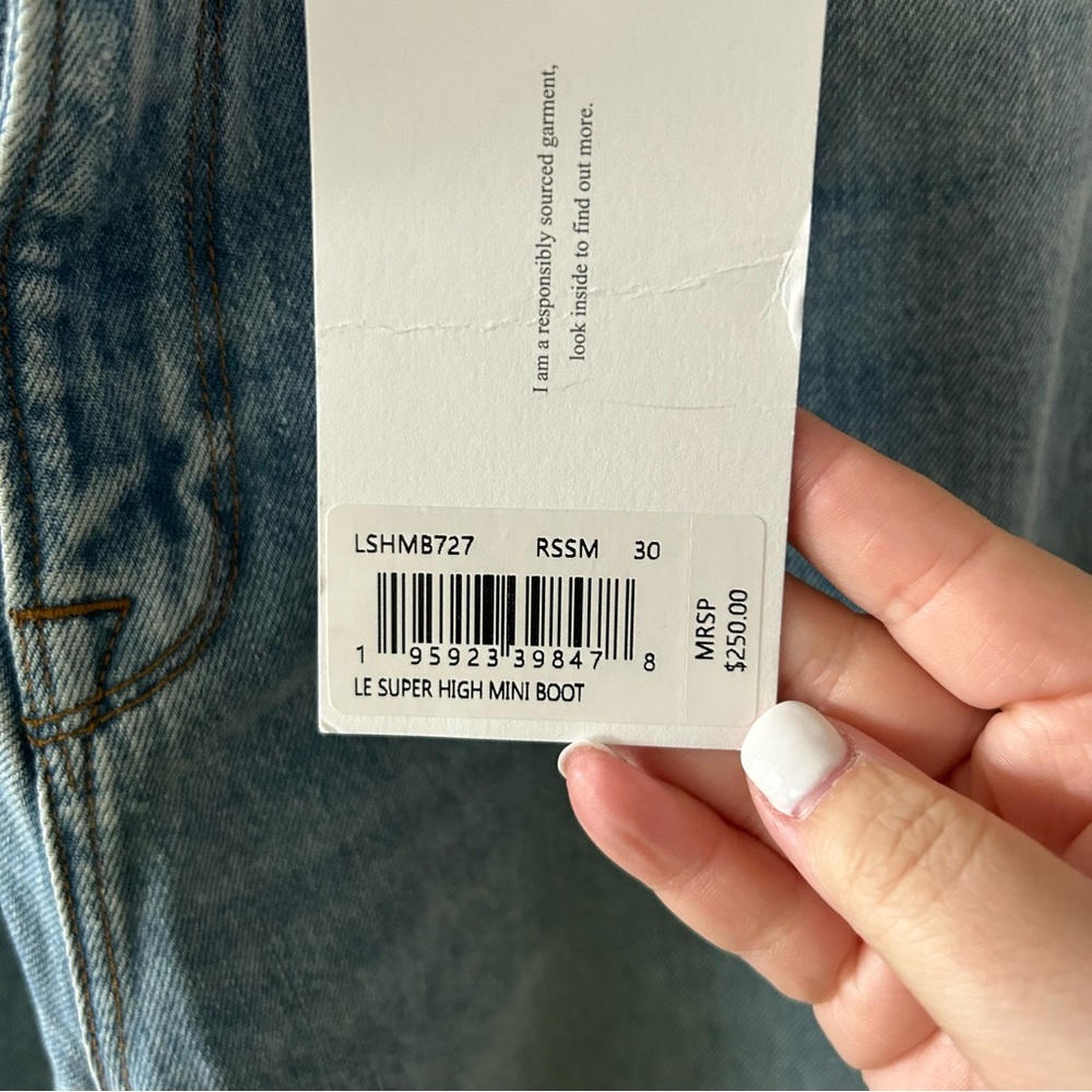 NWT Frame Le Super High Mini Boot Cut Jeans in Rossum 1year Revolve - Picture 6 of 7